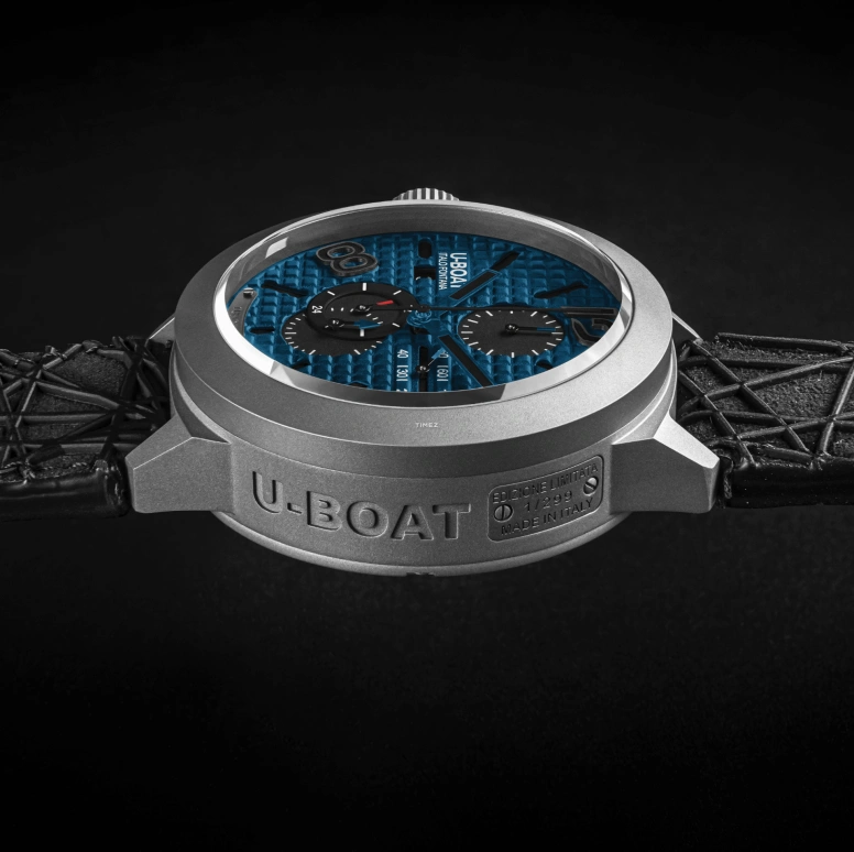 U-Boat,Classico 45mm,45mm,Titanium,Blue,Automatic,Chronograph,Day,3003