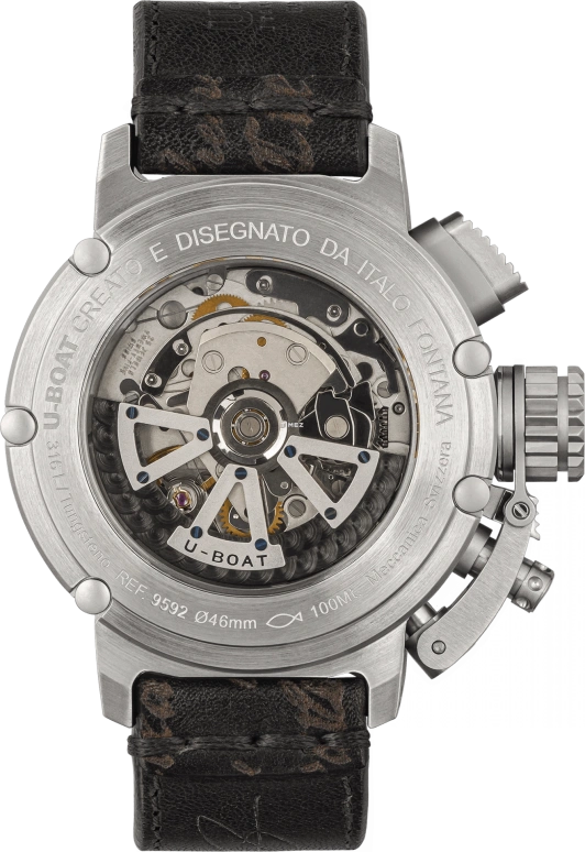 U-Boat,Chimera 46mm,46mm,Stainless Steel,Black,Automatic,Chronograph,Day,9592