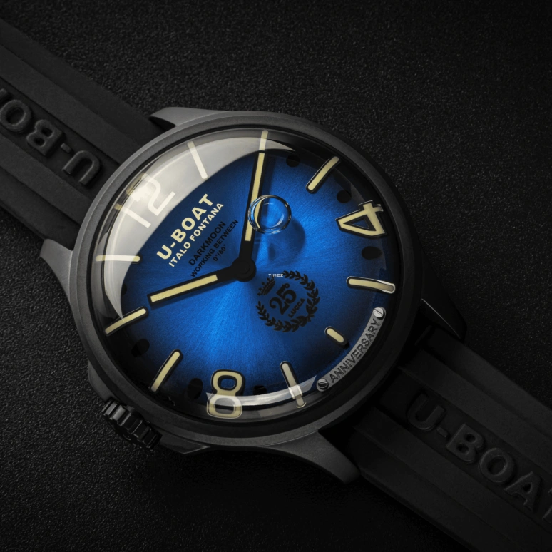 U-Boat,Darkmoon 46.50mm,46.50mm,Stainless Steel,Blue,Quartz,Sapphire,Crystal Glass,Round,2028