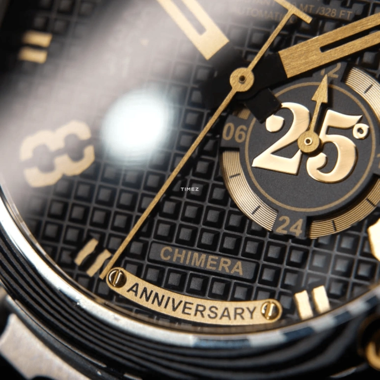 U-Boat,Chimera 46mm,46mm,Stainless Steel,Yellow Gold,Black,Automatic,Day,Sapphire,Crystal Glass,2535