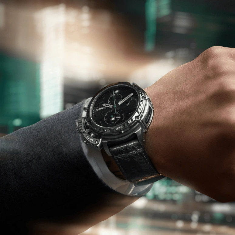 U-Boat,Chimera 46mm,46mm,Stainless Steel,Black,Automatic,Chronograph,Day,9592