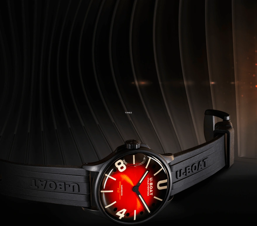 U-Boat,Darkmoon 40mm,40mm,Stainless Steel,Red,Black,Quartz,Sapphire,Round,9501