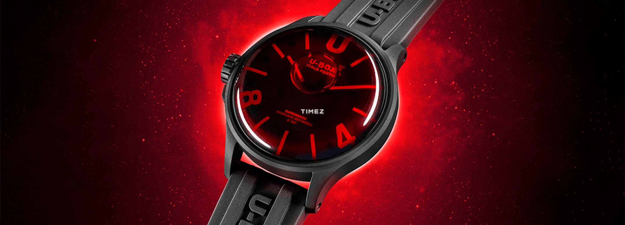 U-Boat,Darkmoon 40mm,40mm,Stainless Steel,Red,Quartz,Sapphire,Round,9306