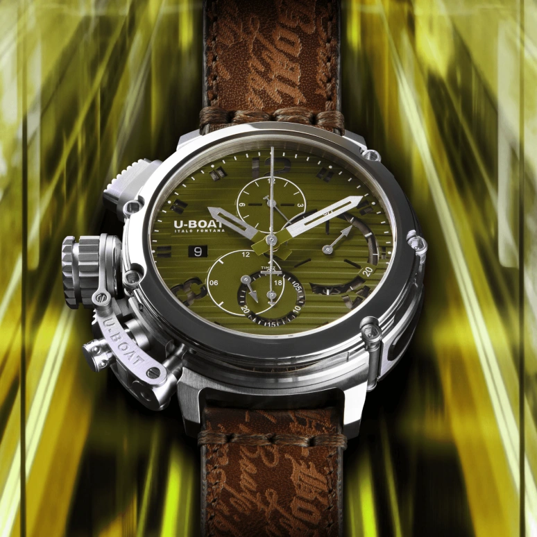 U-Boat,Chimera 46mm,46mm,Stainless Steel,Green,Automatic,Chronograph,Day,9591