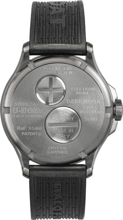 U-Boat,Darkmoon 40mm,40mm,Stainless Steel,Red,Black,Quartz,Sapphire,Round,9500