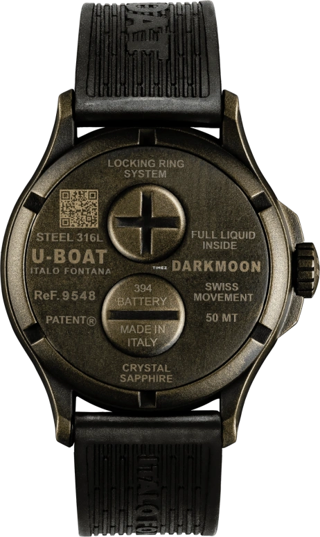 U-Boat,Darkmoon 44.80mm,44.80mm,Stainless Steel,Black,Yellow,Quartz,Sapphire,Round,9548