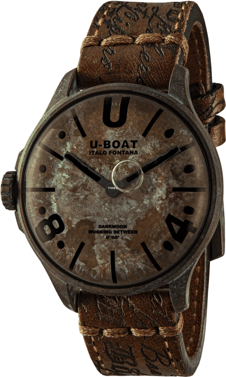 U-Boat,Darkmoon 44.80mm,44.80mm,Stainless Steel,Brown,Quartz,Sapphire,Crystal Glass,Round,9600