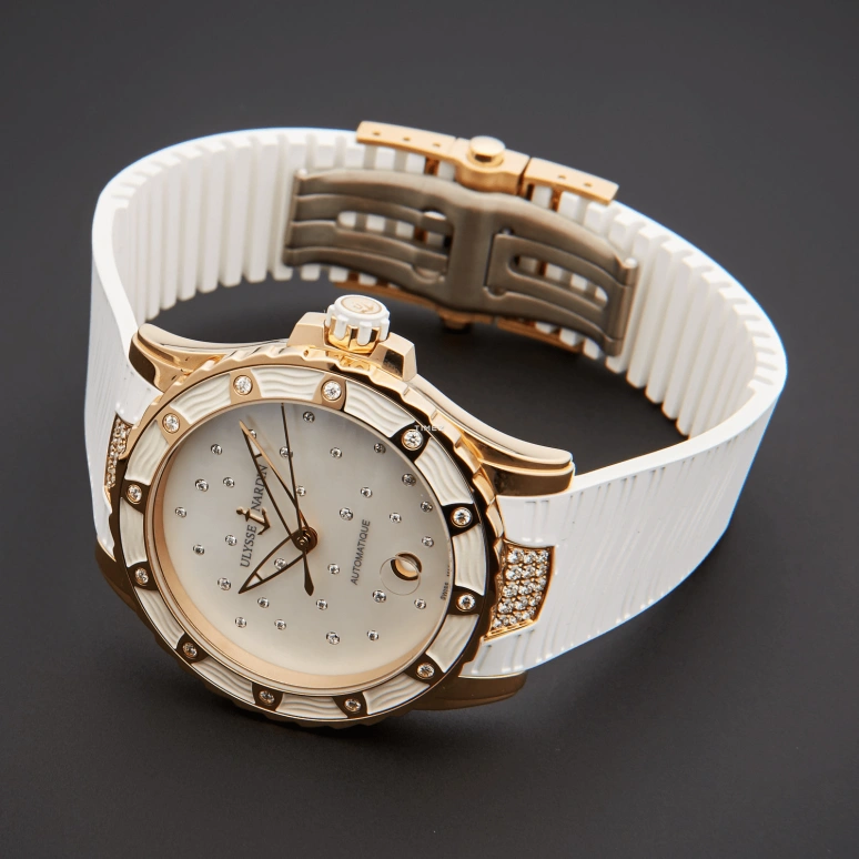Ulysse Nardin,Marine 40mm,40mm,Rose Gold,White,Automatic,Day,42hours,8156,8156-180E-3C/20