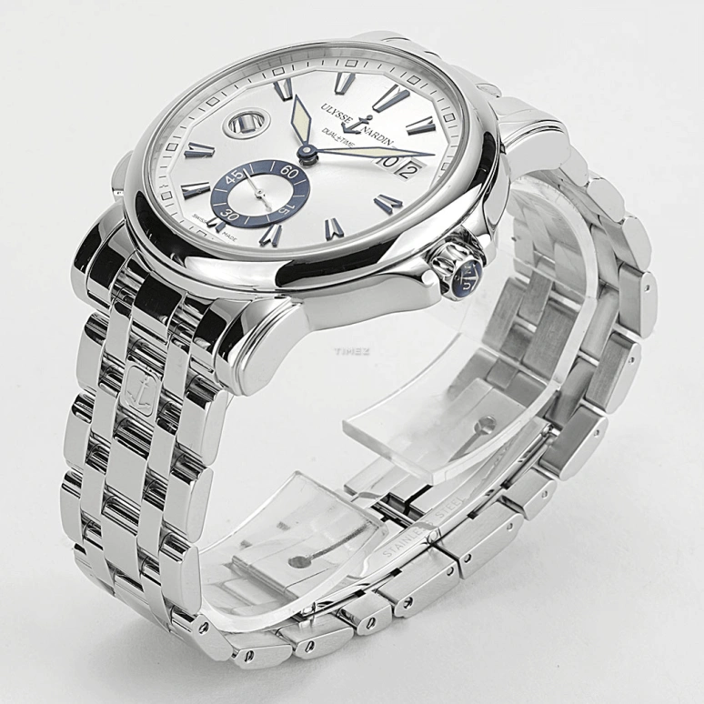 Ulysse Nardin,Dual Time 42mm,42mm,Stainless Steel,Silver,Automatic,Day,Dule Time,243,243-55-7/91