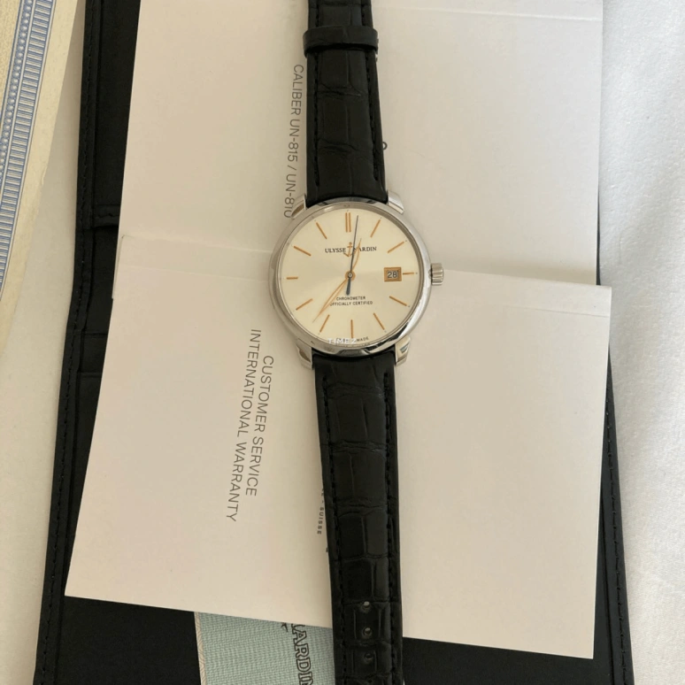 Ulysse Nardin,Other 40mm,40mm,Stainless Steel,Silver,Grey,Automatic,Day,42hours,8153,8153-111-2/90