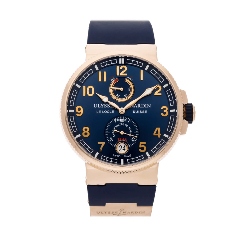 Ulysse Nardin,Marine 43mm,43mm,Rose Gold,Blue,Automatic,Day,Power Reserve Indicator,1186,1186-126-3/63