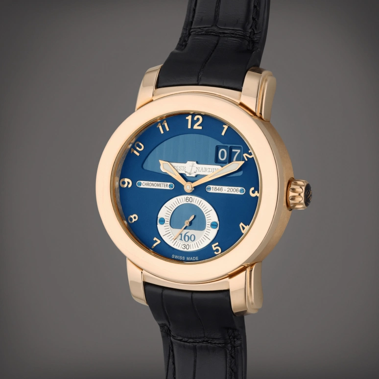 Ulysse Nardin,Classico 43mm,43mm,Rose Gold,Blue,Automatic,Big Date,52hours,1602,1602-100