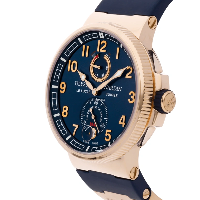 Ulysse Nardin,Marine 43mm,43mm,Rose Gold,Blue,Automatic,Day,Power Reserve Indicator,1186,1186-126-3/63