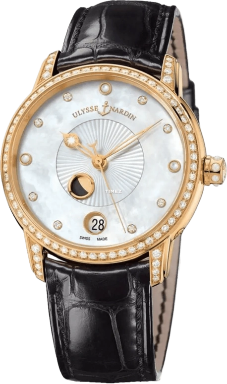 Ulysse Nardin,Classico 35mm,35mm,Rose Gold,White,Automatic,Moonphase,Day,8296,8296-123BC-2/991