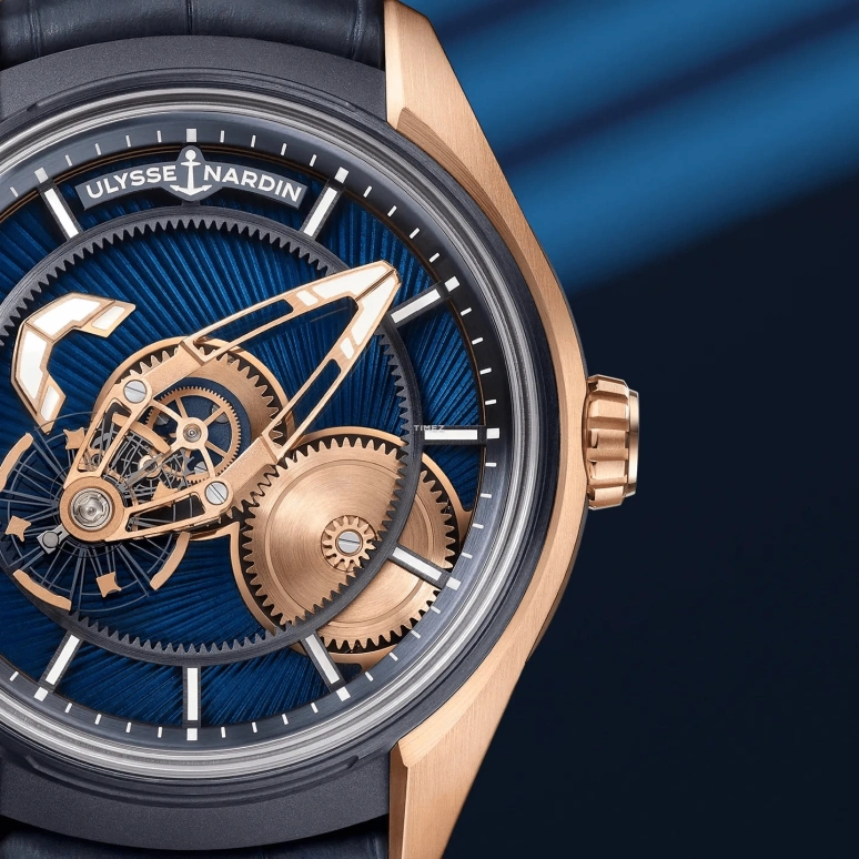 Ulysse Nardin,Freak 43mm,43mm,Titanium,Rose Gold,Blue,Automatic,Carrousel,72hours,2305,2305-270LE-3AE-BLUE/1A