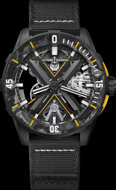 Ulysse Nardin,Diver 44mm,44mm,Titanium Gold,Luminous,Black,Automatic,96hours,In-house Caliber,3723,3723-170LE-2A-BLACK/3B