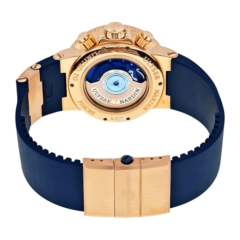 Ulysse Nardin,Marine 41mm,41mm,Rose Gold,Blue,Automatic,Chronograph,Day,356,356-68LE-3