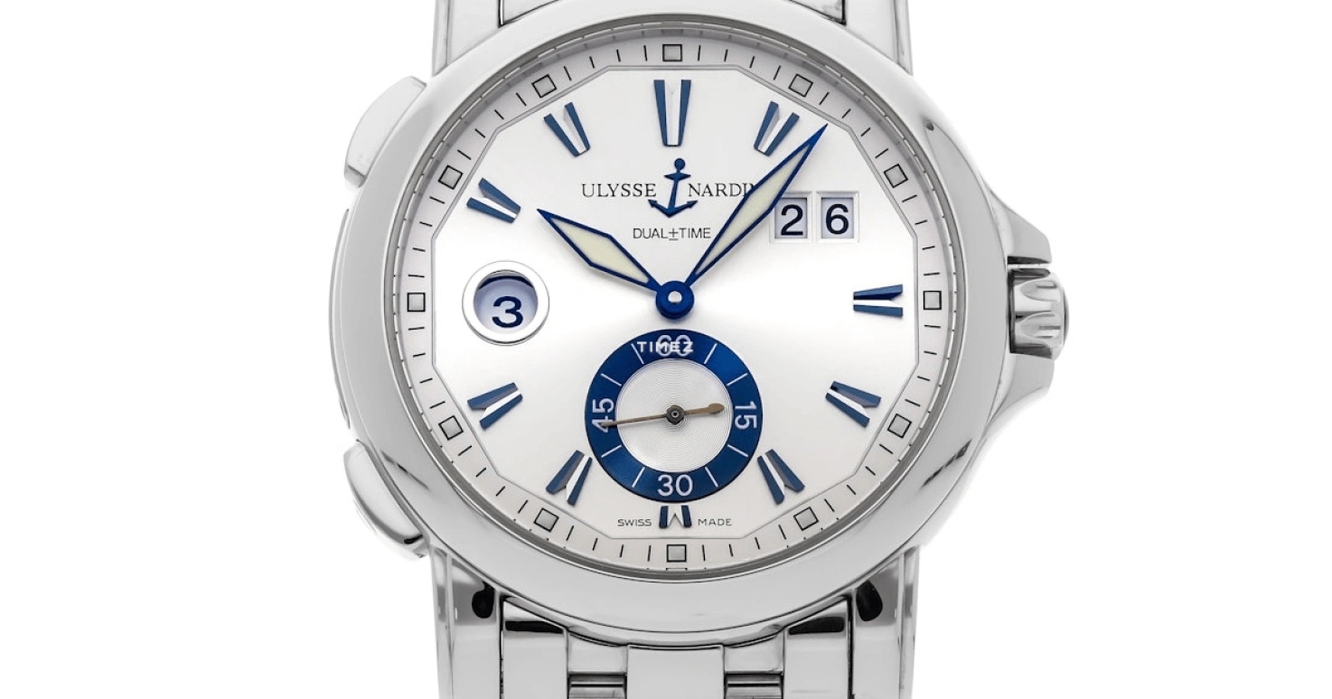 Ulysse Nardin,Dual Time 42mm,42mm,Stainless Steel,Silver,Automatic,Day,Dule Time,243,243-55-7/91