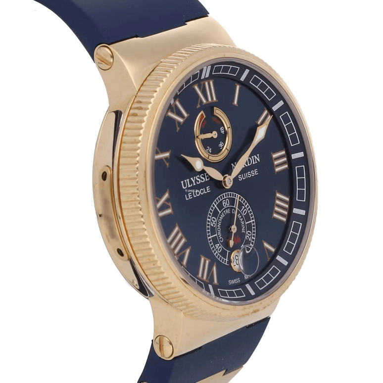 Ulysse Nardin,Marine 43mm,43mm,Rose Gold,Blue,Automatic,Day,Power Reserve Indicator,1186,1186-126-3/43