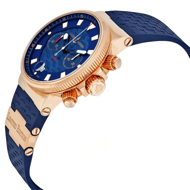 Ulysse Nardin,Marine 41mm,41mm,Rose Gold,Blue,Automatic,Chronograph,Day,356,356-68LE-3