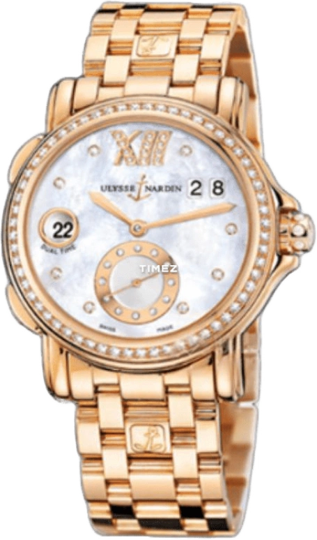 Ulysse Nardin,Dual Time 37mm,37mm,Rose Gold,White,Automatic,Day,Dule Time,246,246-22B-8/391