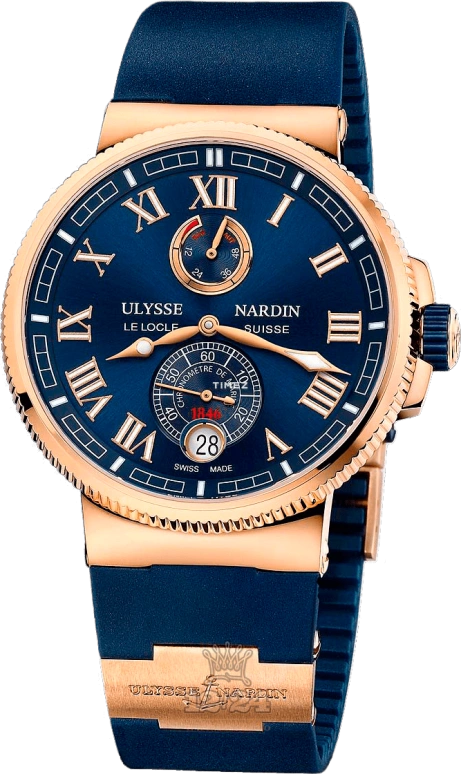 Ulysse Nardin,Marine 43mm,43mm,Rose Gold,Blue,Automatic,Day,Power Reserve Indicator,1186,1186-126-3/43