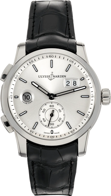 Ulysse Nardin,Classico 42mm,42mm,Stainless Steel,Silver White,Automatic,Dule Time,Big Date,3343,3343-126/91