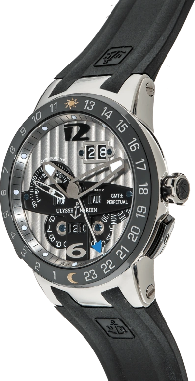 Ulysse Nardin,El Toro 43mm,43mm,Platinum,Black,Silver,Automatic,Perpetual Calendar,Month,Date,Dule Time,In-house Caliber,Sapphire,Crystal Glass,329,329-00