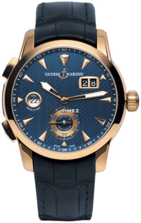 Ulysse Nardin,Dual Time 42mm,42mm,Rose Gold,Blue,Automatic,Dule Time,Big Date,3346,3346-126LE/93