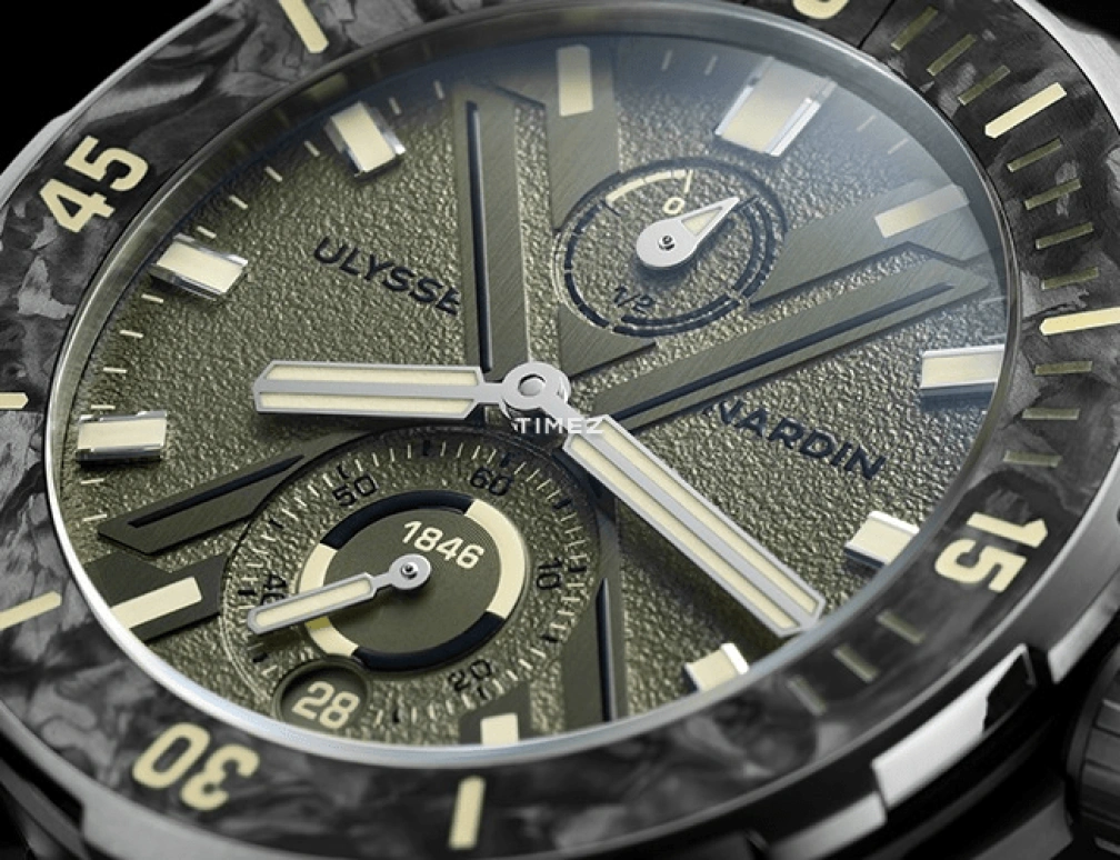 Ulysse Nardin,Diver 44mm,44mm,Stainless Steel,Green,Automatic,Day,Power Reserve Indicator,Anti-magnetic,1183,1183-170-8A/3A