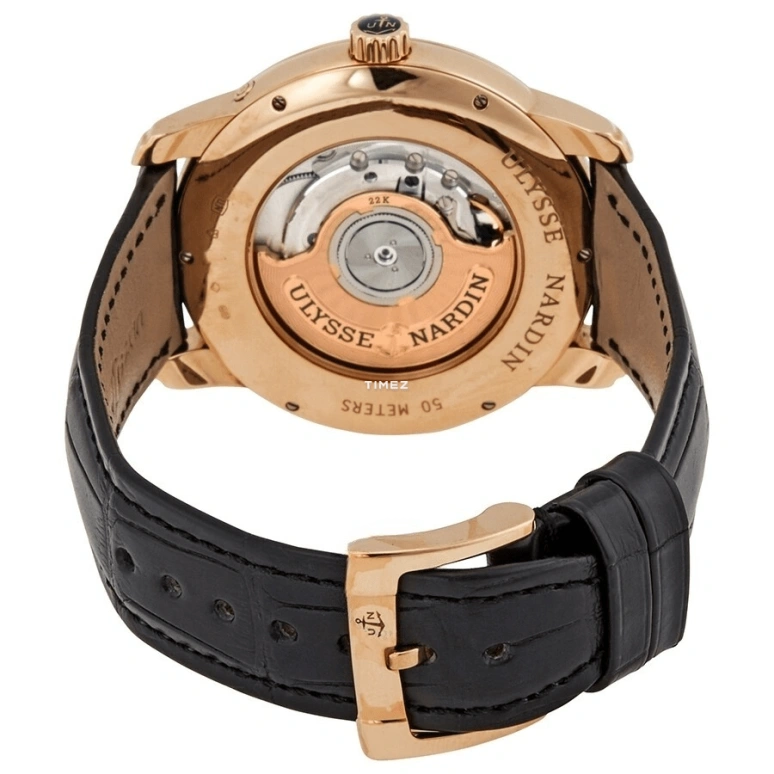 Ulysse Nardin,Classico 40mm,40mm,Rose Gold,Black,Automatic,Moonphase,Day,8296,8296-122-2/422