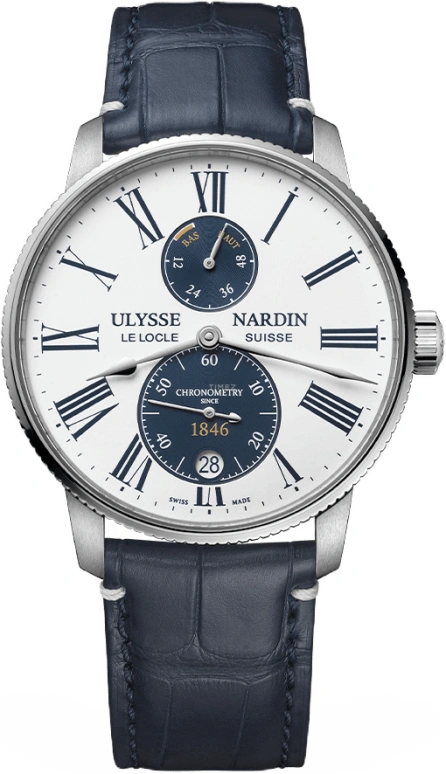 Ulysse Nardin,Marine 42mm,42mm,Stainless Steel,White,Automatic,Day,Power Reserve Indicator,1183,1183-310LE-0A-175/1B