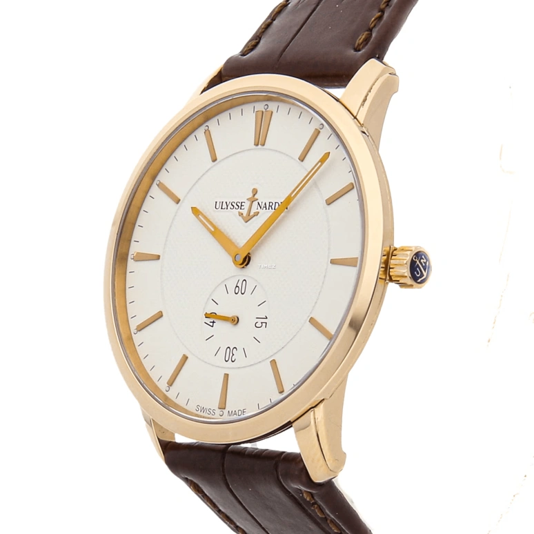 Ulysse Nardin,Other 40mm,40mm,Rose Gold,Cream,Handwound,42hours,In-house Caliber,8206,8206-118-2/31