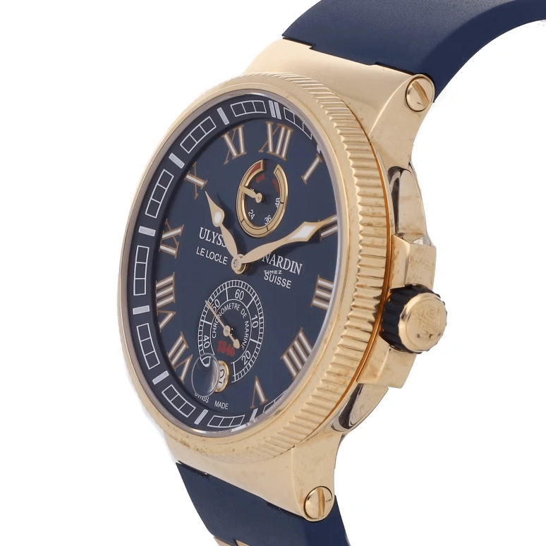 Ulysse Nardin,Marine 43mm,43mm,Rose Gold,Blue,Automatic,Day,Power Reserve Indicator,1186,1186-126-3/43