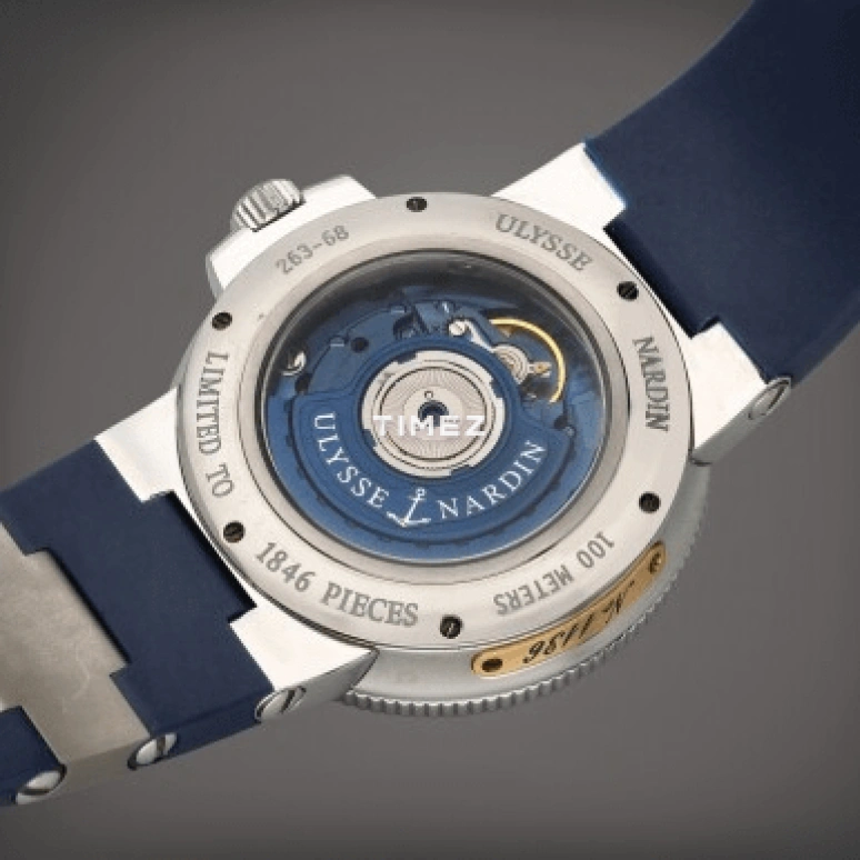 Ulysse Nardin,Marine 41mm,41mm,Stainless Steel,Blue,Automatic,Day,48hours,263,263-68LE-3