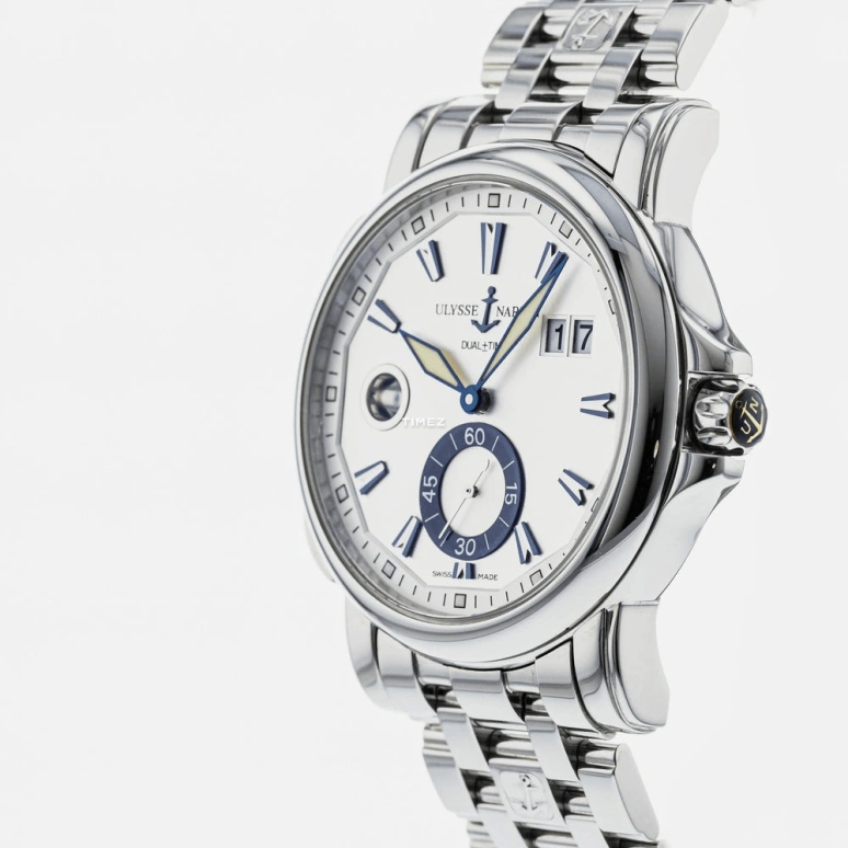 Ulysse Nardin,Dual Time 42mm,42mm,Stainless Steel,Silver,Automatic,Day,Dule Time,243,243-55-7/91