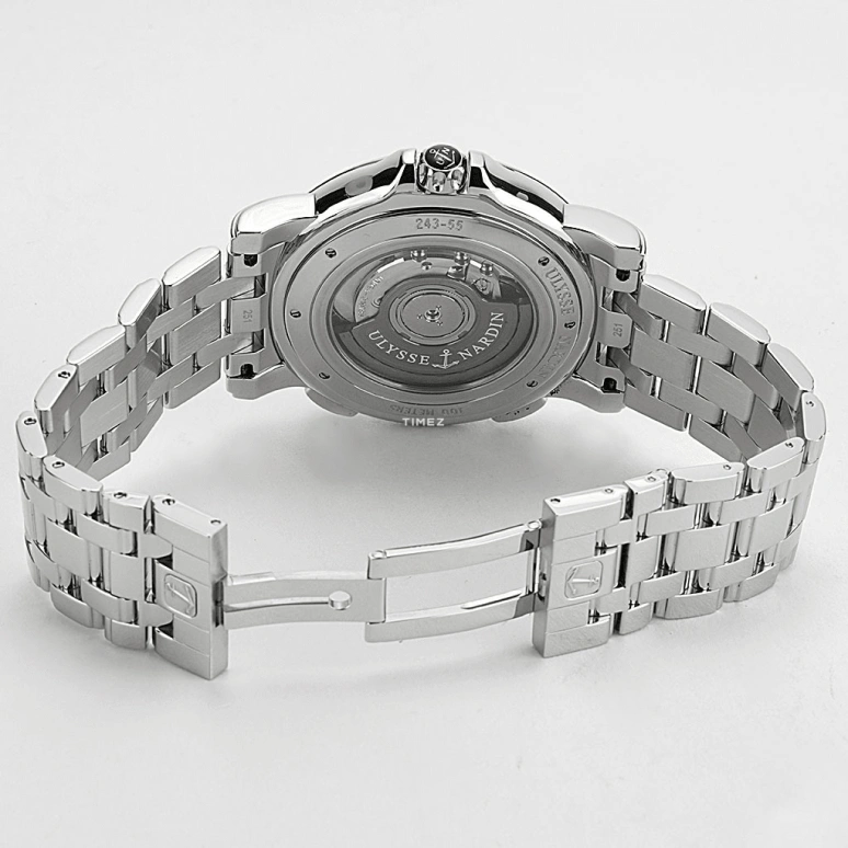 Ulysse Nardin,Dual Time 42mm,42mm,Stainless Steel,Silver,Automatic,Day,Dule Time,243,243-55-7/91