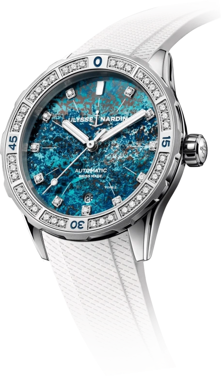 Ulysse Nardin,Diver 39mm,39mm,Stainless Steel,Multi-Color,Automatic,Day,42hours,8163,8163-182B1LE-9A-ATOLL1A