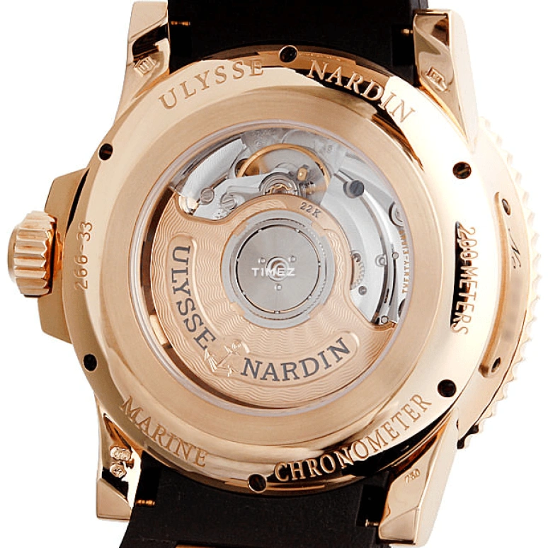 Ulysse Nardin,Diver 42.70mm,42.70mm,Rose Gold,Brown,Automatic,Day,Power Reserve Indicator,266,266-33-3A/925