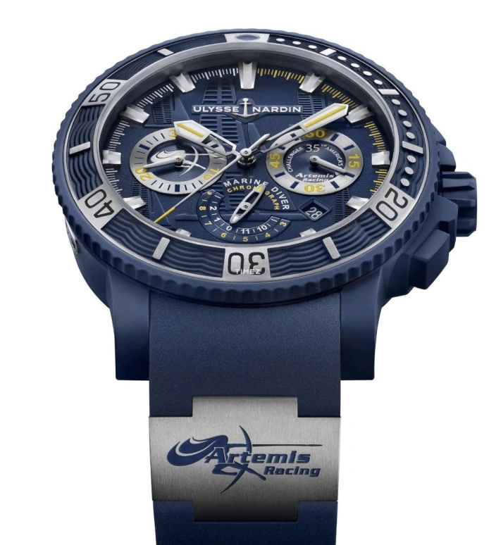 Ulysse Nardin,Diver 45.80mm,45.80mm,Stainless Steel,Blue,Automatic,Chronograph,Day,353,353-98LE-3/ARTEMIS
