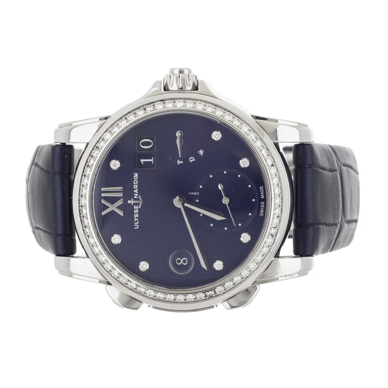 Ulysse Nardin,Dual Time 37.50mm,37.50mm,Stainless Steel,Blue,Automatic,Power Reserve Indicator,Dule Time,Big Date,3243,3243-222/393
