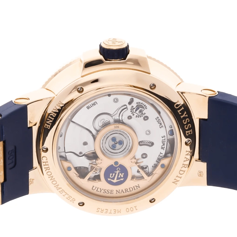 Ulysse Nardin,Marine 43mm,43mm,Rose Gold,Blue,Automatic,Day,Power Reserve Indicator,1186,1186-126-3/63