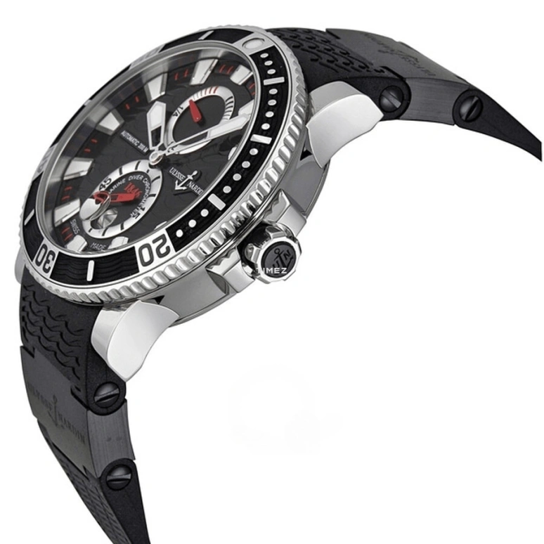 Ulysse Nardin,Marine 45mm,45mm,Titanium,Rubber,Black,Automatic,Day,Power Reserve Indicator,263,263-90-3C/72