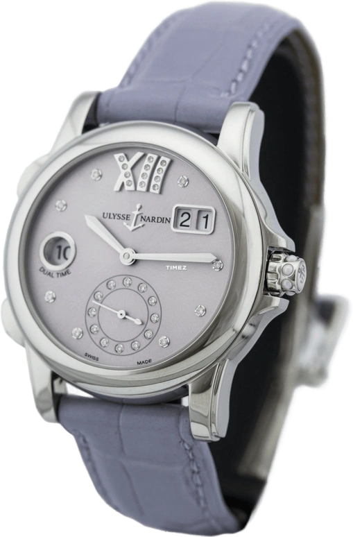Ulysse Nardin,Dual Time 37.50mm,37.50mm,Stainless Steel,Purple,Automatic,Dule Time,Big Date,3343,3343-222/30-07