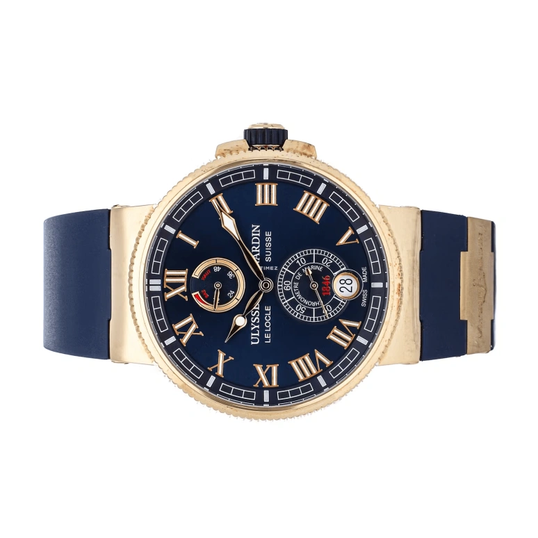 Ulysse Nardin,Marine 43mm,43mm,Rose Gold,Blue,Automatic,Day,Power Reserve Indicator,1186,1186-126-3/43