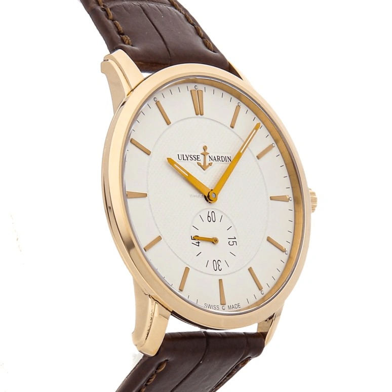Ulysse Nardin,Other 40mm,40mm,Rose Gold,Cream,Handwound,42hours,In-house Caliber,8206,8206-118-2/31