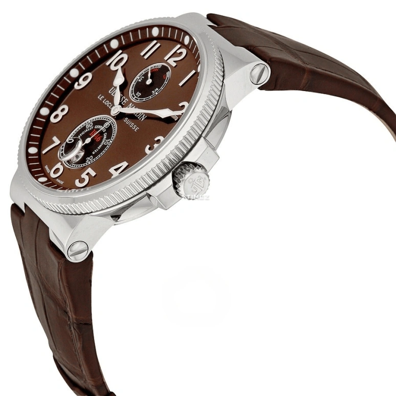 Ulysse Nardin,Marine 41mm,41mm,Stainless Steel,Brown,Automatic,Day,Power Reserve Indicator,263,263-66/625