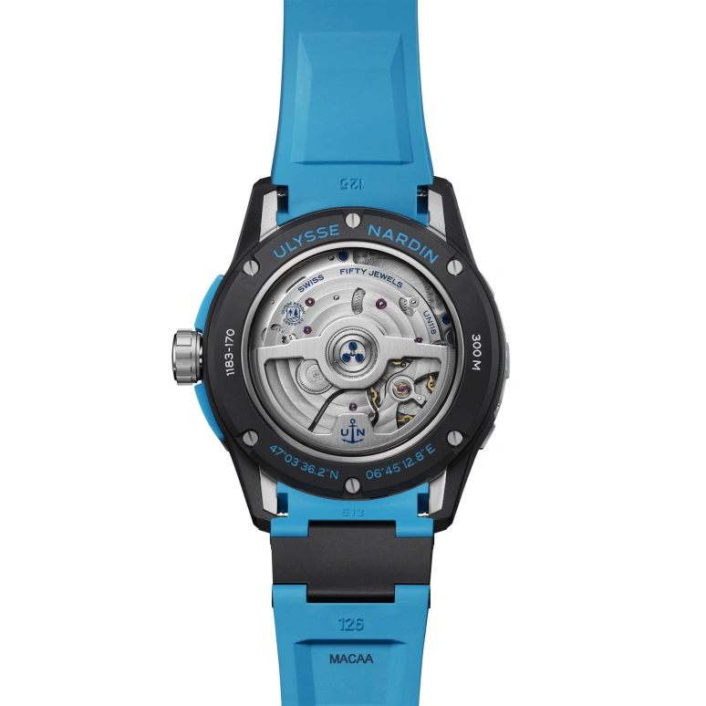 Ulysse Nardin,Diver 44mm,44mm,Stainless Steel,Black,Automatic,Day,Power Reserve Indicator,1183,1183-170-2B/3A