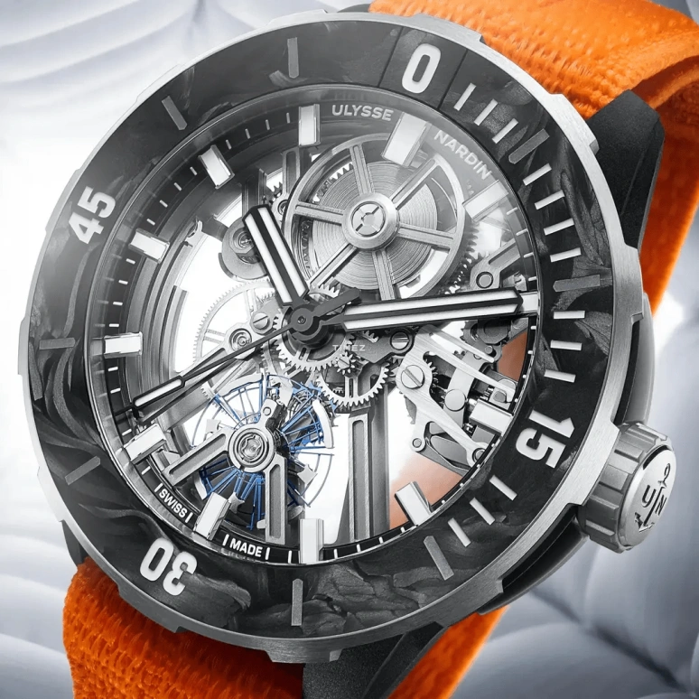 Ulysse Nardin,Diver 44mm,44mm,Titanium,Carbon,Skeleton,Grey,Automatic,In-house Caliber,Sapphire,3743,3743-170-2A/0A