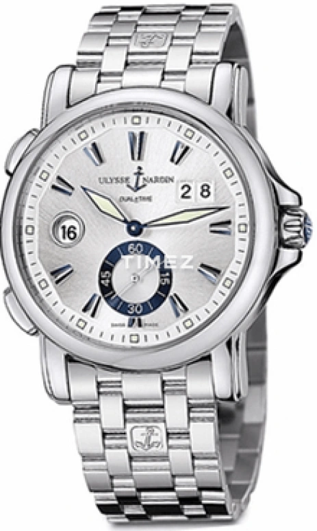 Ulysse Nardin,Dual Time 42mm,42mm,Stainless Steel,Silver,Automatic,Day,Dule Time,243,243-55-7/91